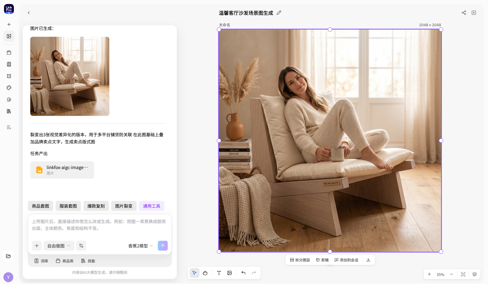 图片生成 - 结果页和画布